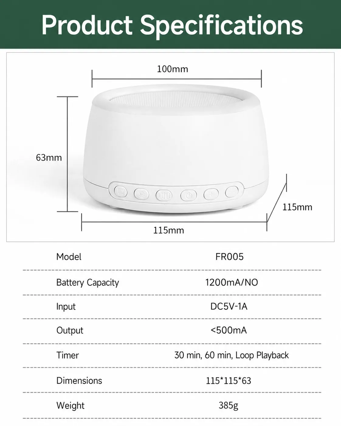 Portable Baby White Noise Machine for Sleep & Soothing