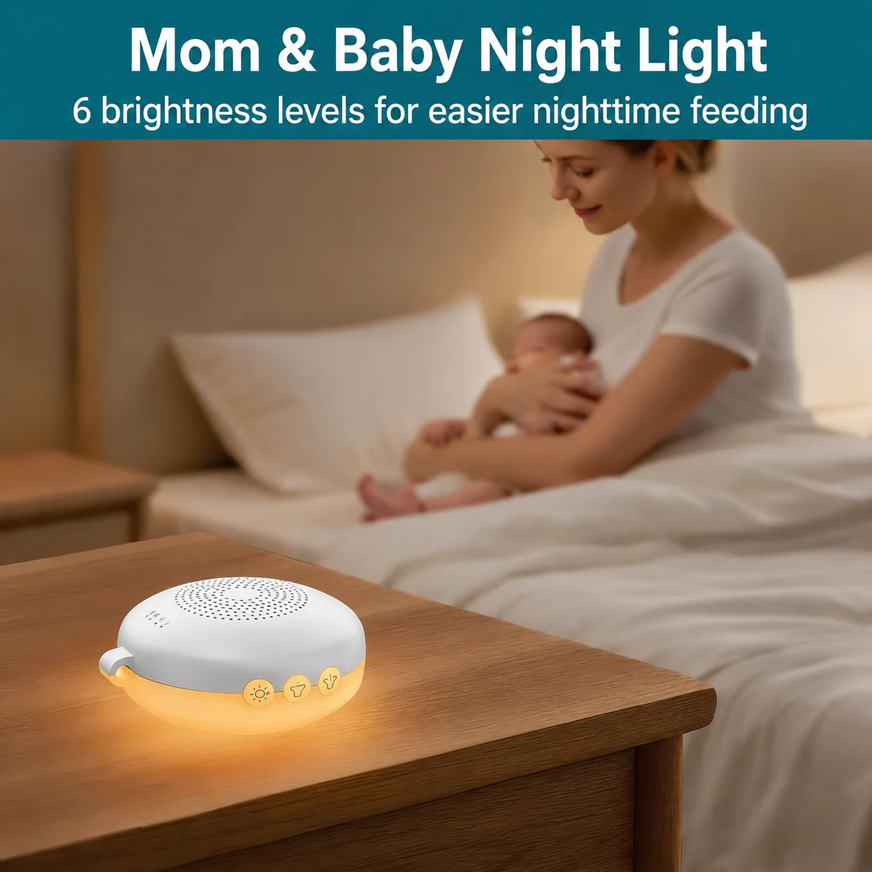 Fengmian Mini Baby White Noise Machine with Night Light - Image 3