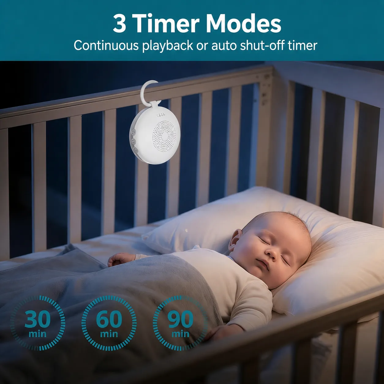 Fengmian Mini Baby White Noise Machine with Night Light - Image 2