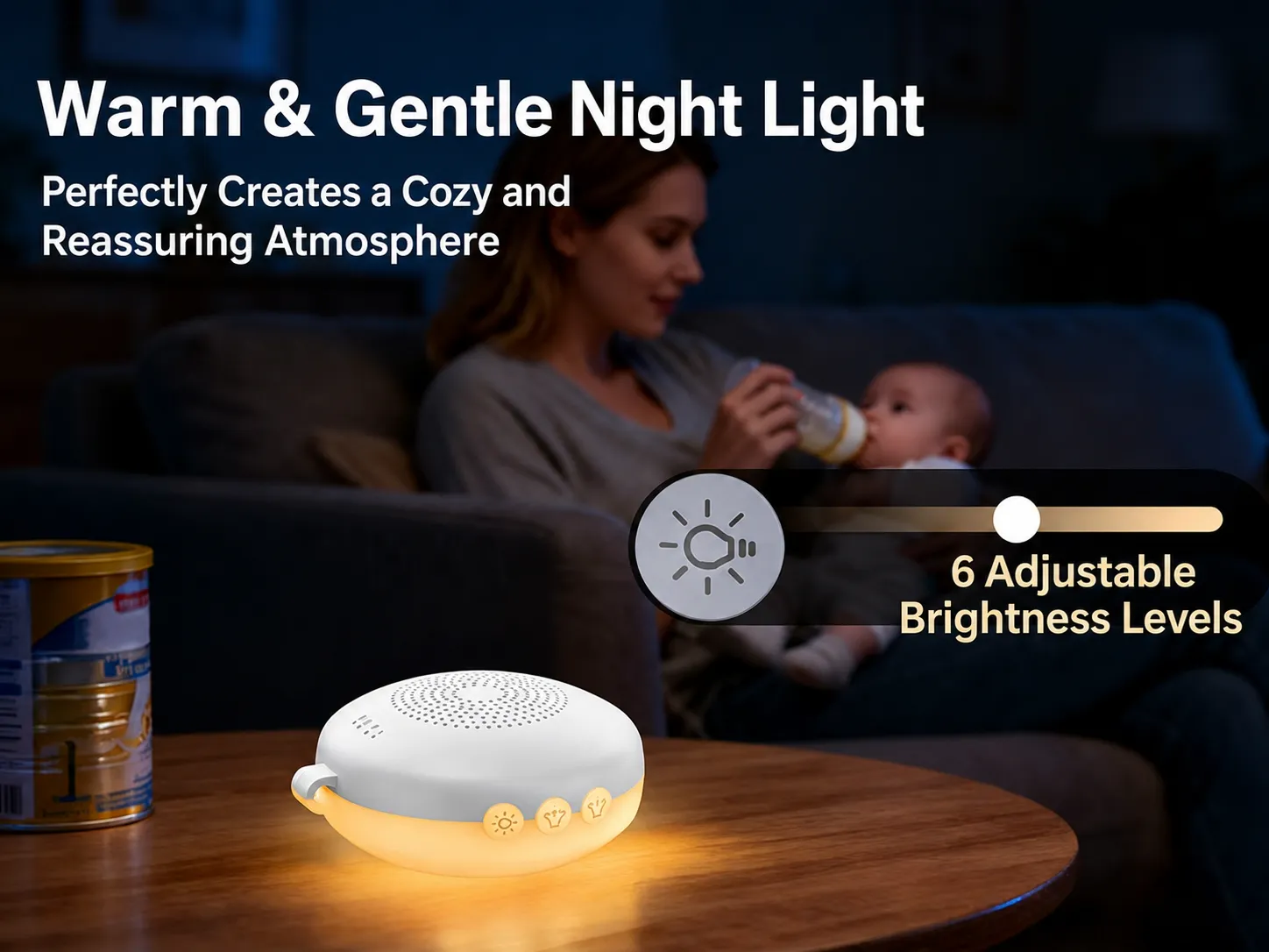 Fengmian Mini Baby White Noise Machine with Night Light