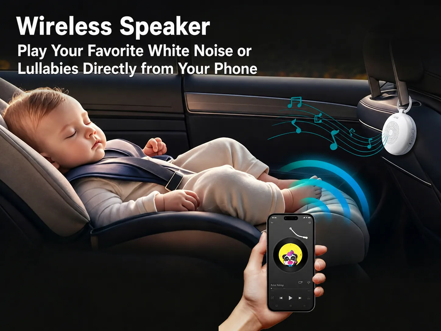 Fengmian Mini Baby White Noise Machine with Night Light