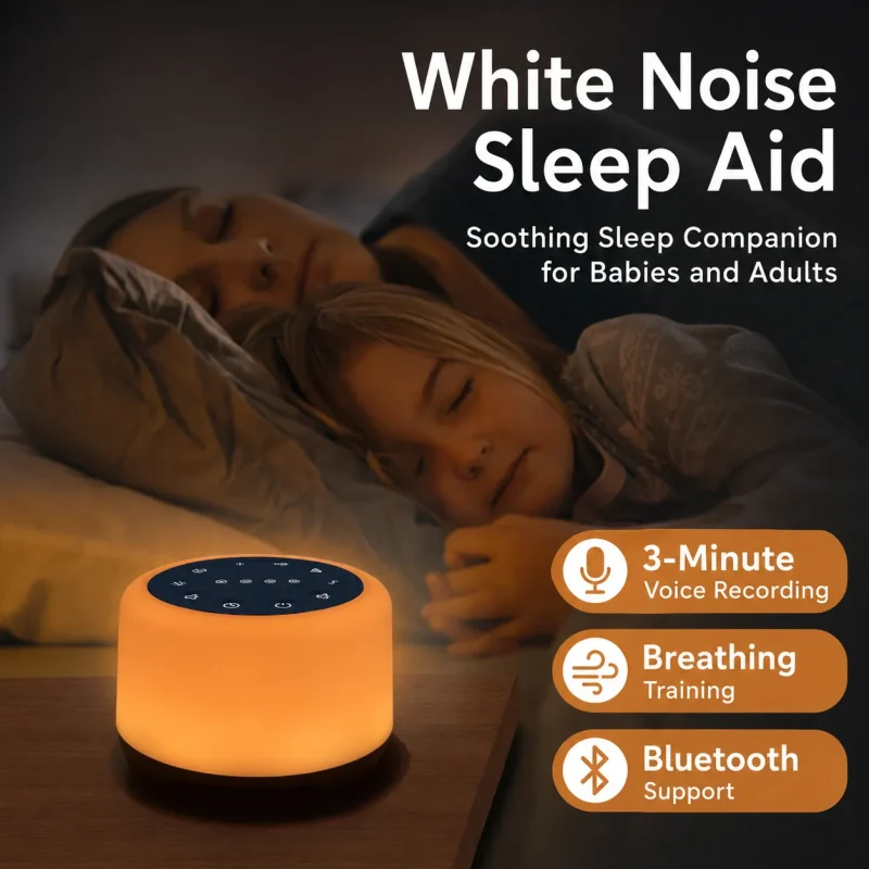 Maple Sleep White Noise Machine with Night Light for Baby & Adult Sleep