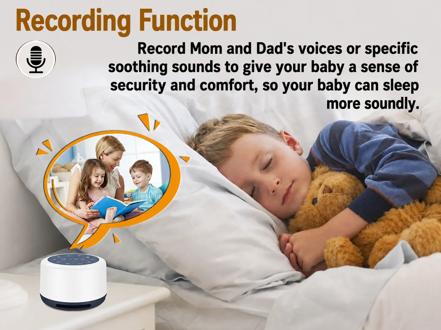 Maple Sleep White Noise Machine with Night Light for Baby & Adult Sleep