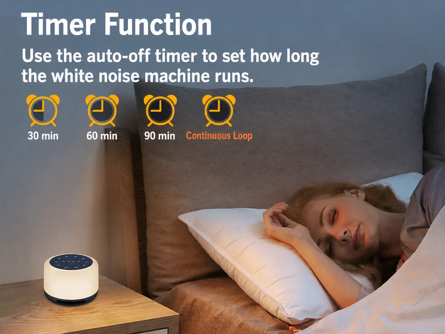 Maple Sleep White Noise Machine with Night Light for Baby & Adult Sleep